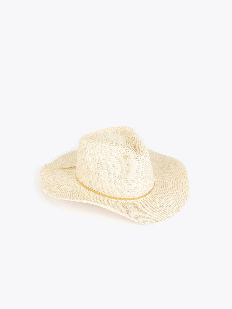 Straw Fedora Hat w/ Metallic Trim