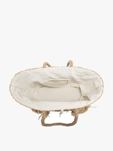 Seagrass Tote w/ Rope Handles & Wood Tassel