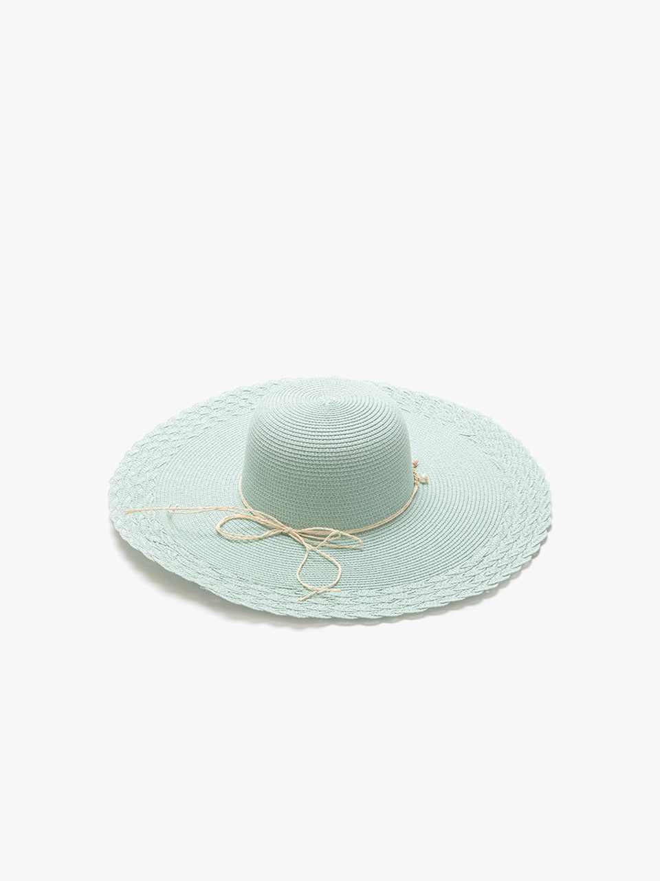 Floppy Straw Hat w/ Charm Trim