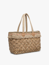 Seagrass Tote w/ Fringe & Rope-Like Handles